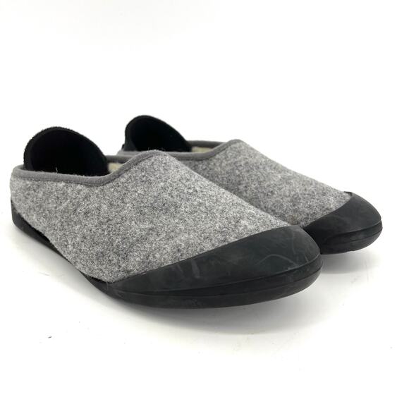Mahabis Womens' wool felted lined classic gray slip on slippers (EU36 - US5.5) - Picture 3 of 11